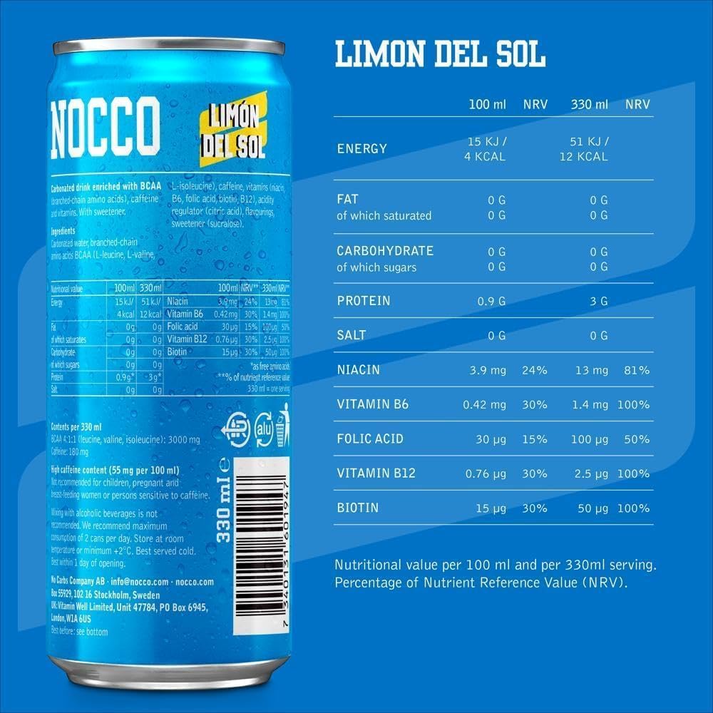 NOCCO - BCAA Energy Drink - 330 ml