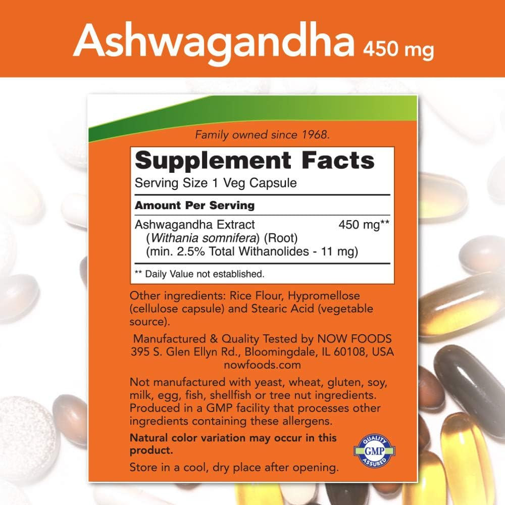 NOW - Ashwagandha Extract 450 mg - 90 Veg Capsule