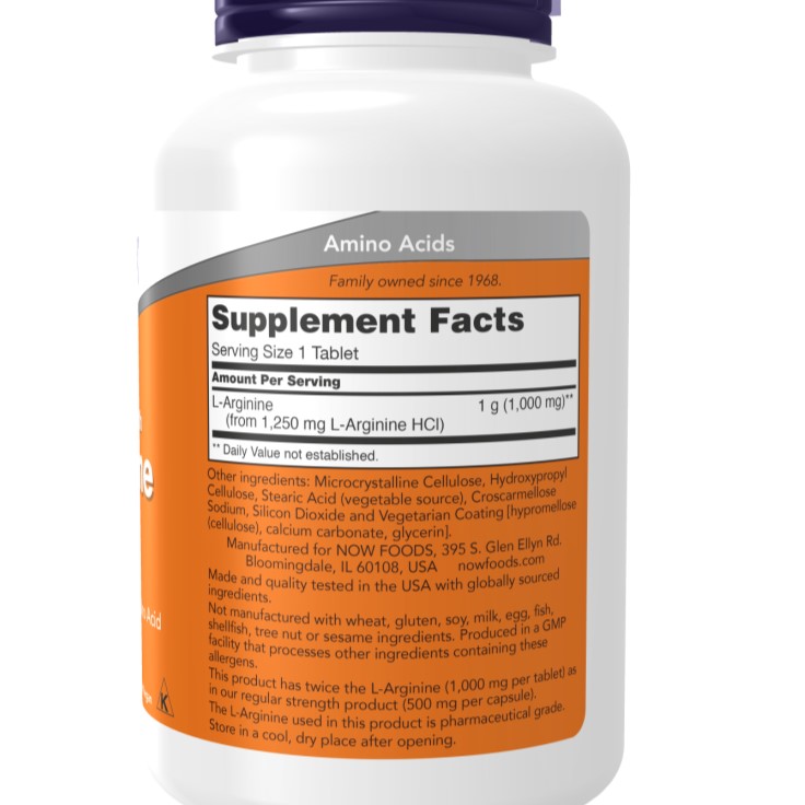 NOW - L-Arginine 1,000 mg - 120 Tablets
