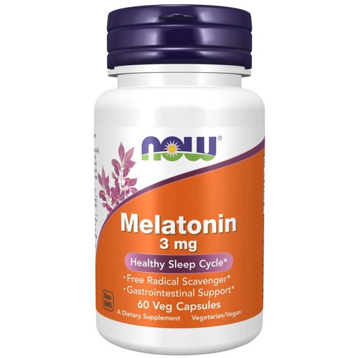 Now - Melatonin 3 mg - 60 Veg Capsules